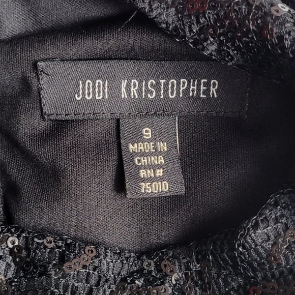 Jodi Kristopher Black Sequin Crop Top Size 9(M) - Picture 8 of 11